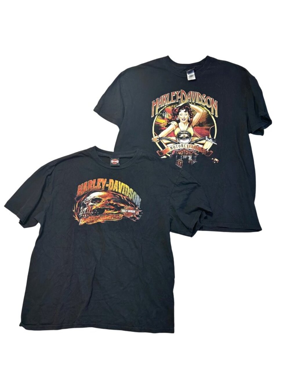 Harley-Davidson Men's Sz Large Graphic T-Shirts Lot Of 2 Vintage Style